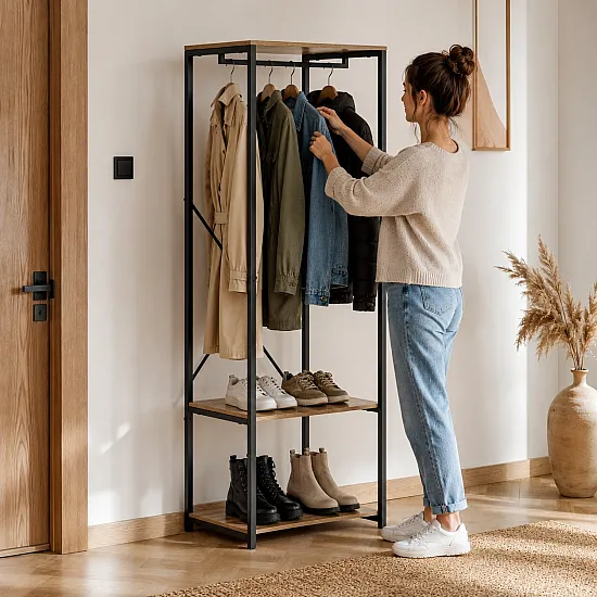 Pastatoma pakaba su lentynomis drabužiams ir batams ModernHome