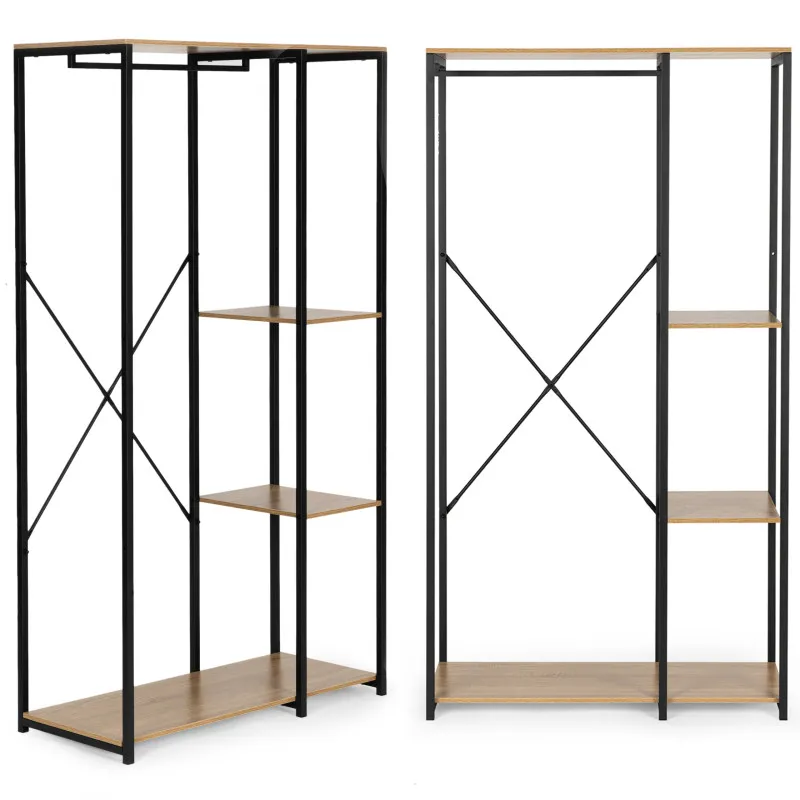 Pastatoma pakaba su lentynomis rusvos spalvos ModernHome