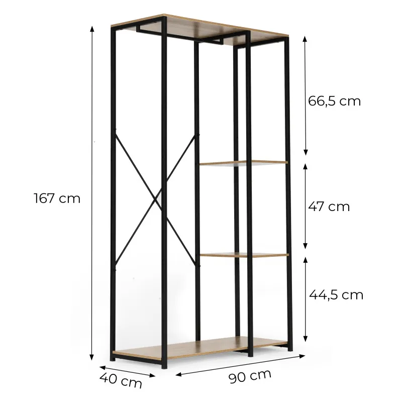 Pastatoma pakaba su lentynomis rusvos spalvos ModernHome
