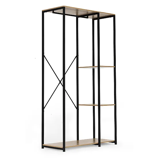 Pastatoma pakaba su lentynomis rusvos spalvos ModernHome