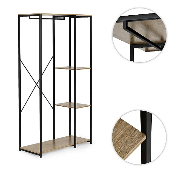 Pastatoma pakaba su lentynomis rusvos spalvos ModernHome