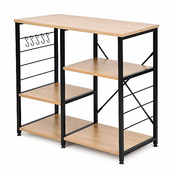 Virtuvės ir prieškambario lentyna 90cm su kabliukais ModernHome