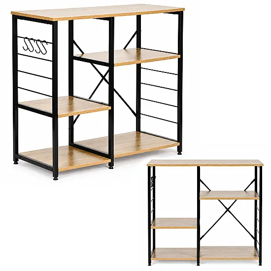Virtuvės ir prieškambario lentyna 90cm su kabliukais ModernHome