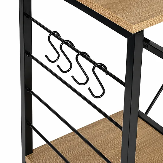 Virtuvės ir prieškambario lentyna 90cm su kabliukais ModernHome