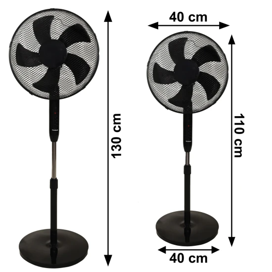 Juodas ventiliatorius 45 W su nuotolinio valdymo pultu Elektronika ir buitiniai prietaisai LONGWELL INDUSTRIAL LTD