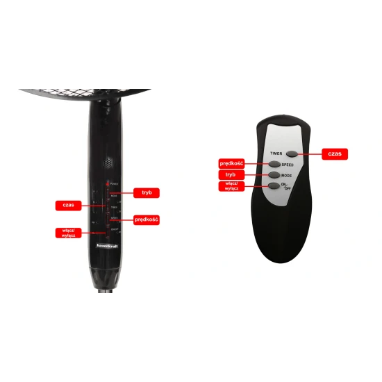 Juodas ventiliatorius 45 W su nuotolinio valdymo pultu Elektronika ir buitiniai prietaisai LONGWELL INDUSTRIAL LTD