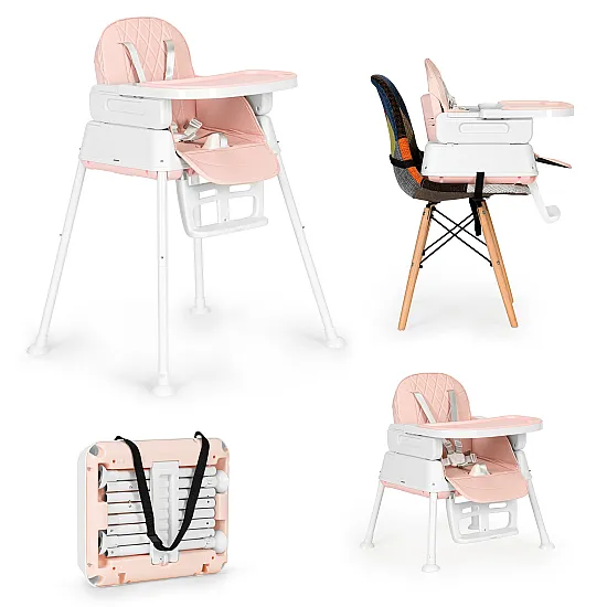 Sulankstoma rožinė kūdikių kėdutė 3-in-1 ECOTOYS