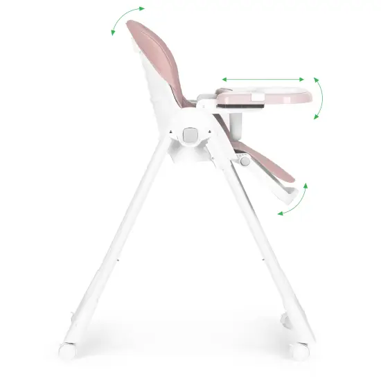 High Chair for Feeding Adjustable Height Eco Leather Straps Double Tray ECOTOYS
