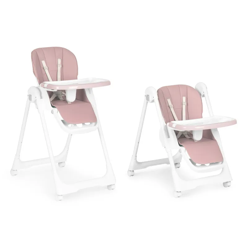High Chair for Feeding Adjustable Height Eco Leather Straps Double Tray ECOTOYS