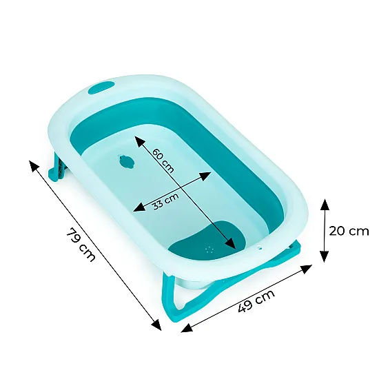 Sulankstoma mėlyna kūdikių vonelė su išleidimo anga ECOTOYS