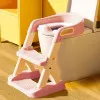 Детское розовое сиденье для унитаза с подножкой ECOTOYS