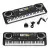 A keyboard piano with a microphone for children