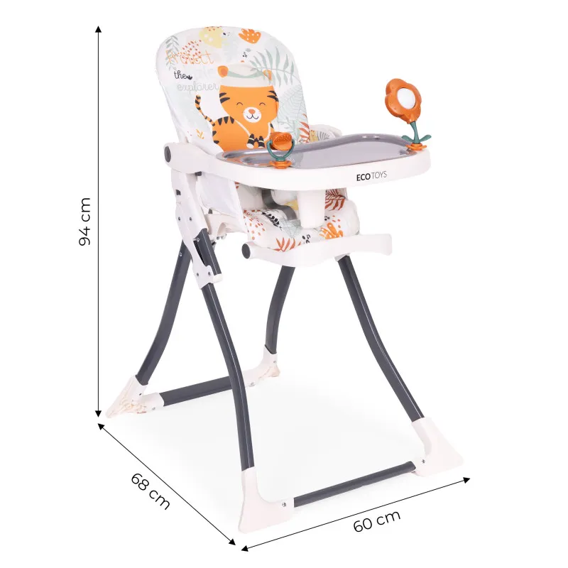 Складная детская стульчик-кормушка с игрушками ECOTOYS