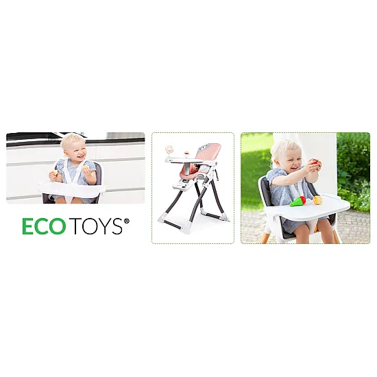 Sulankstoma rožinė maitinimo kėdutė ECOTOYS