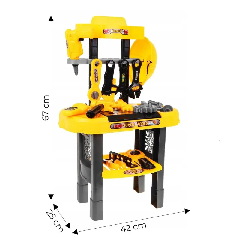 Kids Workbench Tool Table with Tools 23 Pieces Darbo įrankiai MULTISTORE