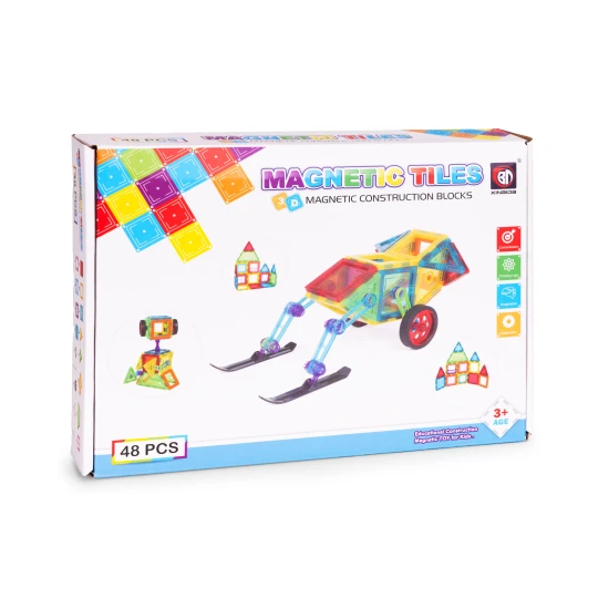 Magnetinių konstruktorių rinkinys „Namai ir automobiliai“, 48 dalių Konstruktoriai MULTISTORE