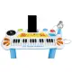 Elektrinis mėlynas pianinas su mikrofonu ir MP3 grotuvu