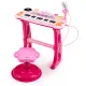 Elektrinis rožinis pianinas su mikrofonu ir MP3 grotuvu