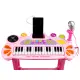 Elektrinis rožinis pianinas su mikrofonu ir MP3 grotuvu