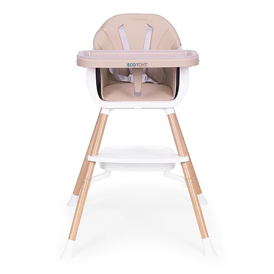 Vaikų maitinimo kėdutė 2-in-1 smėlio spalvos ECOTOYS