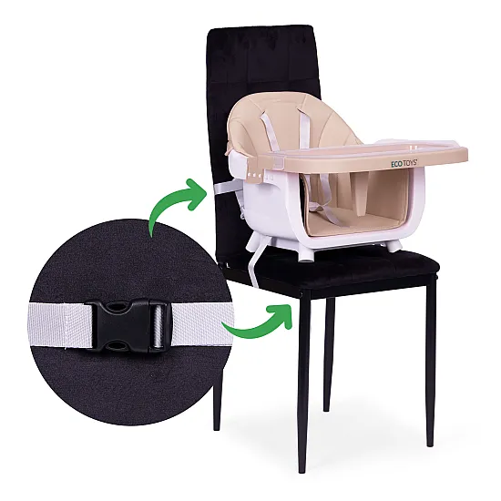 Vaikų maitinimo kėdutė 2-in-1 smėlio spalvos ECOTOYS