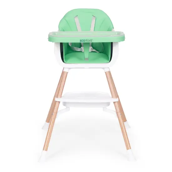 Vaikų maitinimo kėdutė 2-in-1 žalia ECOTOYS
