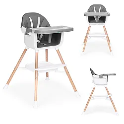 Vaikų maitinimo kėdutė 2-in-1 pilka ECOTOYS