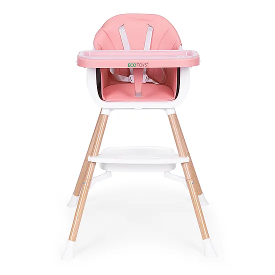 Vaikų maitinimo kėdutė 2-in-1 rožinė ECOTOYS