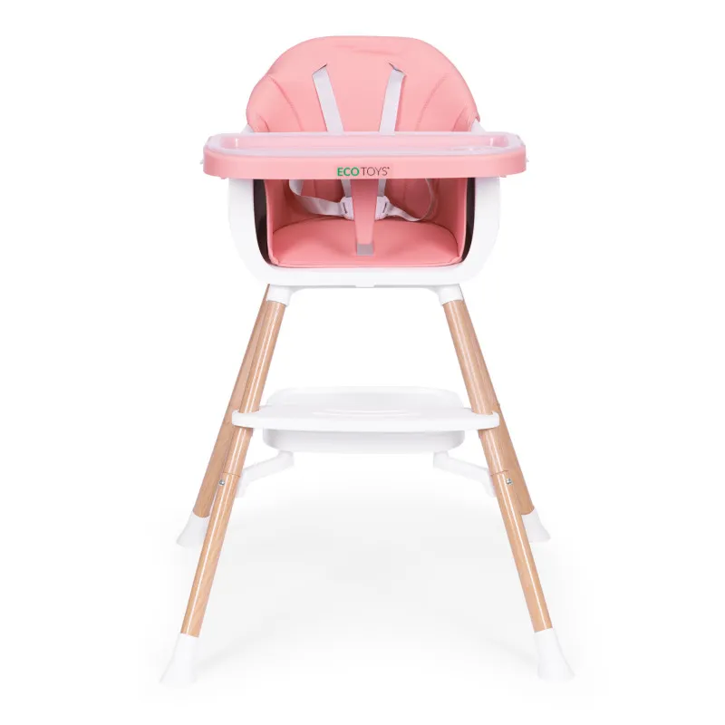 Vaikų maitinimo kėdutė 2-in-1 rožinė ECOTOYS