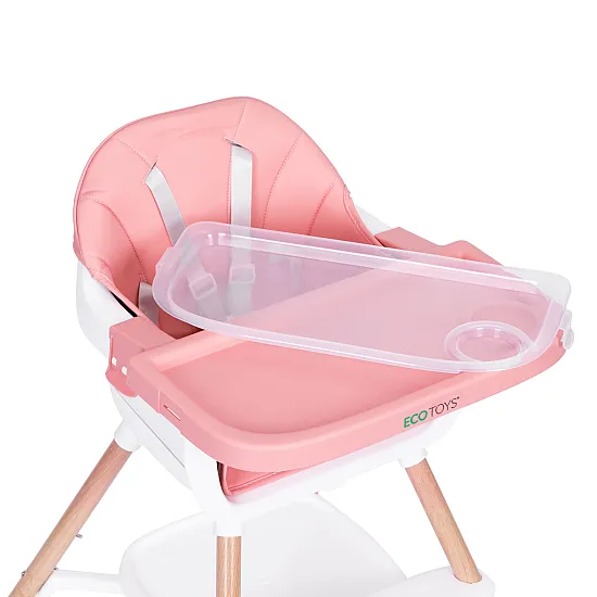 Vaikų maitinimo kėdutė 2-in-1 rožinė ECOTOYS