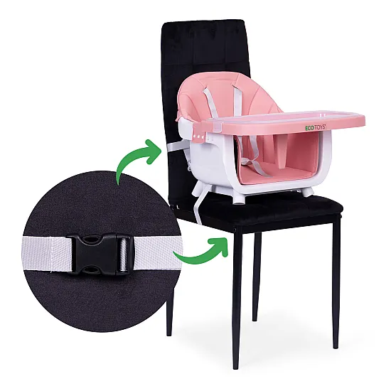Vaikų maitinimo kėdutė 2-in-1 rožinė ECOTOYS