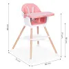 Vaikų maitinimo kėdutė 2-in-1 rožinė ECOTOYS
