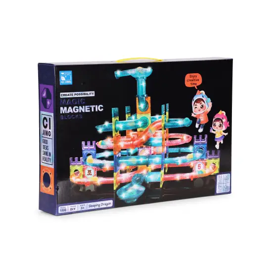Magnetiniai LED konstruktoriaus blokeliai 166 vnt.
