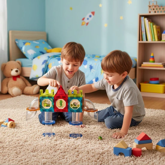 Magnetic 3D Construction Blocks Marble Run 113 Pieces Konstruktoriai MULTISTORE