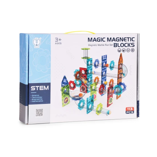 Magnetic 3D Construction Blocks Marble Run 113 Pieces Konstruktoriai MULTISTORE