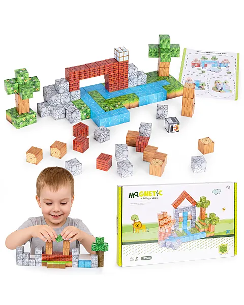 Magnetinių konstruktorių rinkinys vaikams 119 dalių