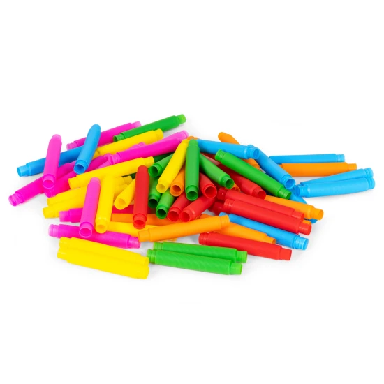 Spalvingi sensoriniai „Pop“ vamzdeliai vaikams 60 vnt. Lavinamieji MULTISTORE