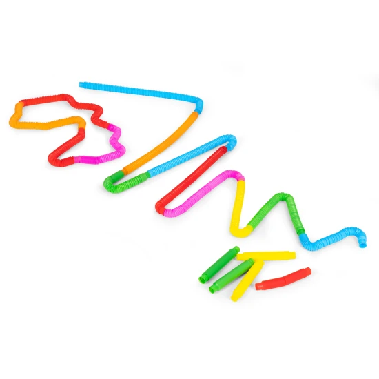 Spalvingi sensoriniai „Pop“ vamzdeliai vaikams 60 vnt. Lavinamieji MULTISTORE
