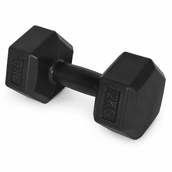 Zestaw sześciokątnych czarnych hantli 2x2 kg MOVEPRO