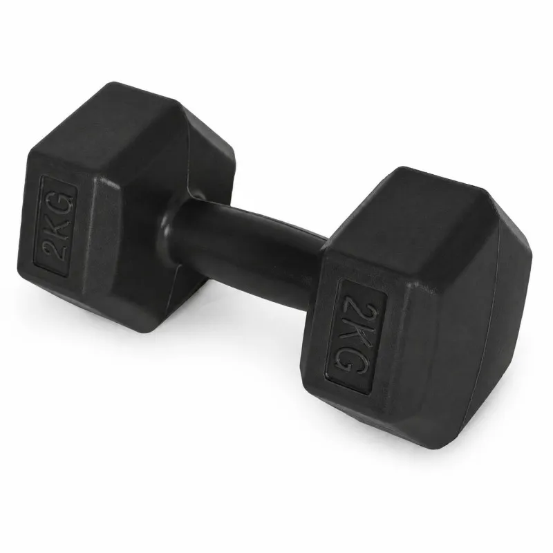 Šešiakampiių juodų hantelių rinkinys 2x2 kg MOVEPRO