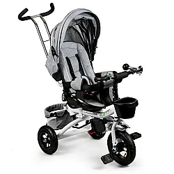 360° besisukantis triratis su stogeliu pilkos spalvos