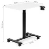 Mobilus baltas reguliuojamo aukščio stalas 70x48 cm ModernHome