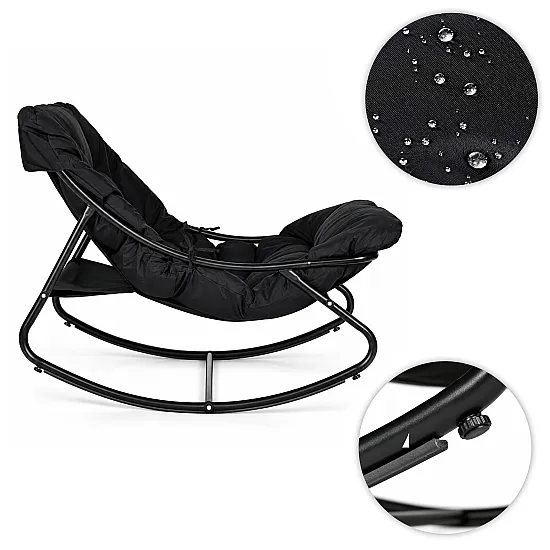 Black garden armchair with cushion by MultiGarden