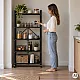 Składana czarna półka z 5 półkami i kółkami ModernHome