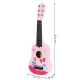 Wooden Guitar for Kids with Metal Strings and Pick – Pink Muzikos instrumentai ECOTOYS