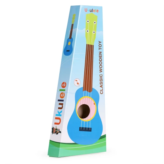 Wooden Guitar for Kids with Metal Strings and Pick – Pink Muzikos instrumentai ECOTOYS