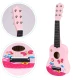 Wooden Guitar for Kids with Metal Strings and Pick – Pink Muzikos instrumentai ECOTOYS