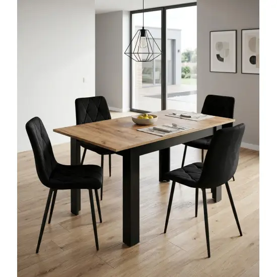 Stačiakampis išskleidžiamas stalas120–160 × 80 cm, iš natūralaus ąžuolo