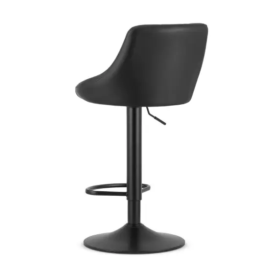 Juoda dirbtinės odos baro kėdė su reguliuojamu aukščiu Foteliai ir kėdės LEOBERT