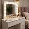 Туалетный столик с зеркалом и светодиодной подсветкой + табурет ModernHome